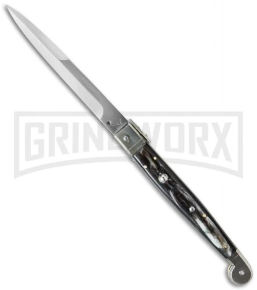 A.G.A. Campolin 12" Brazilian Horn Sicilian Picklock Automatic Knife - Bayonet -Automatic Knives Shop 12in aga sicilian braz pic cm large