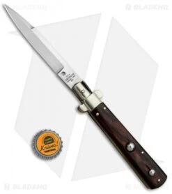 AGA Campolin 10" Frosolone Bayonet Stiletto Knife Cocobolo (4.5" Polish) -Automatic Knives Shop AGA Campolin 10in Frosolone Bayo Stiletto Cocobolo Polish BP 28944 jr bottlecap