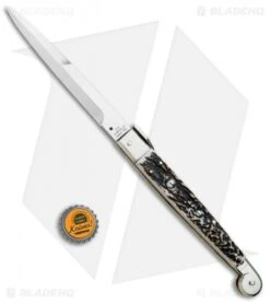 A.G.A. Campolin 12" Sicilian Picklock Bayo Automatic Knife Stag (5.5" Satin) -Automatic Knives Shop AGA Campolin Brazilian Stag Sicilian Picklock Bayo BP 16455 jr bottlecap