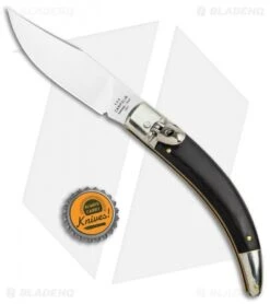 AGA Campolin Diana Lever Lock Automatic Knife Ebony Wood (3.75" Satin) -Automatic Knives Shop AGA Campolin Diana LL Auto Dark Wood Satin BHQ 34351 jr bottlecap