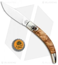 AGA Campolin Diana Lever Lock Automatic Knife Olive Wood (3.75" Satin) -Automatic Knives Shop AGA Campolin Diana Lever Lock Auto Olive Wood Satin BHQ 95348 jr bottlecap