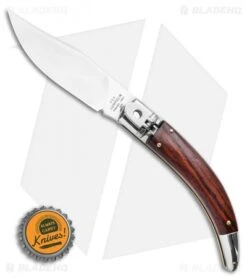 AGA Campolin Diana Lever Lock Automatic Knife Santos Wood (3.75" Satin) -Automatic Knives Shop AGA Campolin Diana Lever Lock Automatic Knife Santos Wood 3.75 Satin BHQ 120336 LS Bottlecap