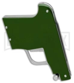 AGA Campolin Green Automatic Gun Knife - Satin Plain -Automatic Knives Shop AGA Campolin Gun Knife Auto Green Satin CEM PIS GREEN GX 33939 jr side large