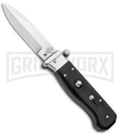 Automatic Knives Shop -Automatic Knives Shop AGA Campolin Piccolo Italian Stiletto Auto Ebony Satin BHQ 92722 jr large