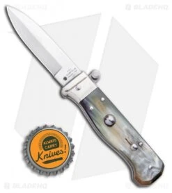 AGA Campolin Piccolo Italian Stiletto Automatic Knife Brazilian Horn(2.8" Satin) -Automatic Knives Shop AGA Campolin Piccolo Italian Stiletto Automatic Knife Brazilian Horn Satin BHQ 99413 ns bottlecap