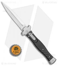 AGA Campolin Zero Dagger Leverlock Automatic Knife Carbon Fiber (3.75" Satin) -Automatic Knives Shop AGA Campolin Zero Dagger LL Auto CF Satin AGA01CF SD BHQ 79656 jr bottlecap