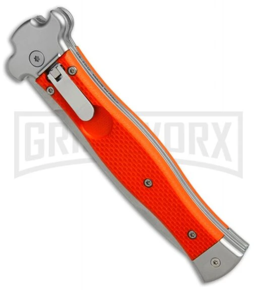 AGA Campolin Zero Orange G-10 Leverlock Automatic Knife - Dagger Stonewash Plain -Automatic Knives Shop AGA Campolin Zero Dagger orange G10 sw BHQ 74940 er spine large