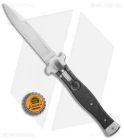 AGA Campolin Zero Italian Leverlock Automatic Knife Black G-10 (3.75" Satin) -Automatic Knives Shop AGA Campolin Zero G 10 Black AGA01N SB BP 20043 jr bottlecap