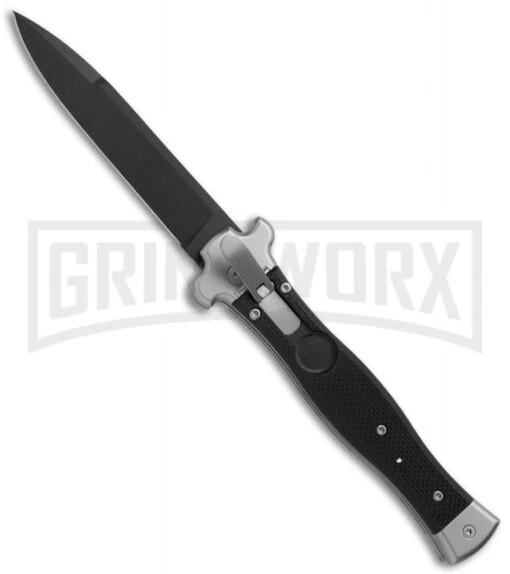 AGA Campolin Zero Black G-10 Leverlock Automatic Knife - Bayonet Black Plain -Automatic Knives Shop AGA Campolin Zero Italian LL Black G 10 Black AGA01N NB BHQ 72045 jr large