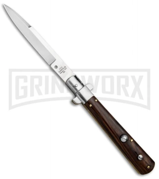 AGA Campolin 11" Frosolone Cocobolo Stiletto Automatic Knife - Bayonet -Automatic Knives Shop AGA Frosolone Cocobolo Nickel 11in Bayo BP 29292 jr large