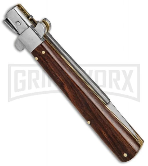 AGA Campolin 11" Frosolone Cocobolo Stiletto Automatic Knife - Bayonet -Automatic Knives Shop AGA Frosolone Cocobolo Nickel 11in Bayo BP 29292 jr side large