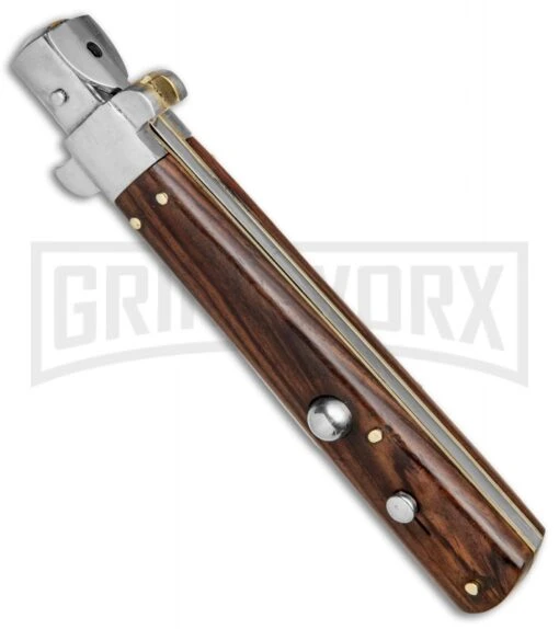 AGA Campolin 11" Frosolone Cocobolo Stiletto Automatic Knife - Bayonet -Automatic Knives Shop AGA Frosolone Cocobolo Nickel 11in Bayo BP 29292 jr spine large