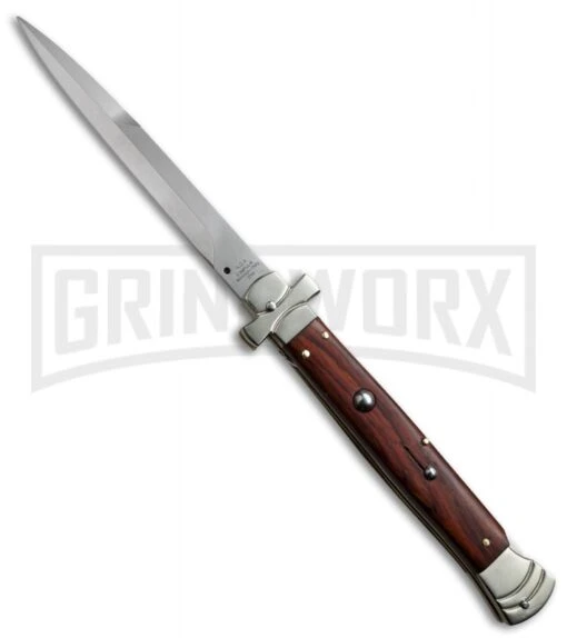 A.G.A. Campolin 11" Maltese Cross Stiletto Cocobolo Automatic Knife - Bayonet -Automatic Knives Shop aga 11in maltese cocobolo bayo large