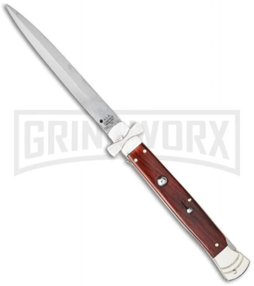 A.G.A. Campolin 11" Maltese Cross Stiletto Cocobolo Automatic Knife - Dagger -Automatic Knives Shop aga maltese cocobolo dagger cm large